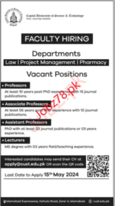 Capital University of Science And Technology Islamabad Jobs May 2024