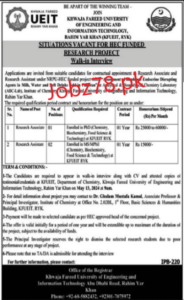 Khwaja Fareed University of Engineering And Information Technology Jobs May 2024