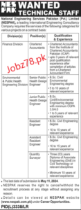 National Engineering Services Pakistan (Pvt) Limited (NESPAK) Jobs May 2024