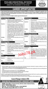 Punjab Industrial Estates Development And Management Company Jobs 2024